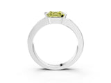 White gold Fancy Yellow Asscher Cut Brilliant Channel-Set Diamond Ring with Bezel Prong Setting_15