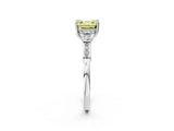 White gold Fancy Yellow Asscher Cut Brilliant Three-Stone Pave Band with Four-Prong Setting_2