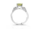 White gold Fancy Yellow Asscher Cut Brilliant Three-Stone Pave Band with Four-Prong Setting_3