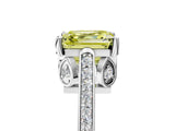 White gold Fancy Yellow Asscher  Cut Cathedral Pave Diamond Engagement Ring with Six-Prong Setting_37