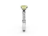 White gold Fancy Yellow Asscher  Cut Channel Set Diamond Engagement Ring with Four-Prong Setting_2