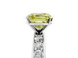 White gold Fancy Yellow Asscher  Cut Channel Set Diamond Engagement Ring with Four-Prong Setting_5