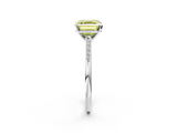 White gold Fancy Yellow Asscher  Cut Channel Set Solitaire Engagement Ring with Four-Prong Setting_2