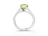 White gold Fancy Yellow Asscher  Cut Channel Set Solitaire Engagement Ring with Four-Prong Setting_3