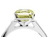 White gold Fancy Yellow Asscher  Cut Channel Set Solitaire Engagement Ring with Four-Prong Setting_4