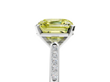 White gold Fancy Yellow Asscher  Cut Channel Set Solitaire Engagement Ring with Four-Prong Setting_5