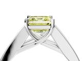 White gold Fancy Yellow Asscher Cut Cut Channel Set Solitaire Ring with Four-Prong Setting_40