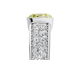 White gold Fancy Yellow Asscher Cut Cut Diamond Channel Set Pave Band with Tension Prong Setting_5