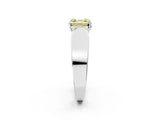 White gold Fancy Yellow Asscher Cut Cut Diamond Channel Set Solitaire Ring with Four-Prong Setting_133