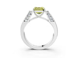 White gold Fancy Yellow Asscher Cut Cut Diamond Channel Set Solitaire Ring with Four-Prong Setting_135