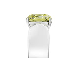White gold Fancy Yellow Asscher Cut Cut Diamond Channel Set Solitaire Ring with Four-Prong Setting_137