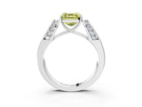 White gold Fancy Yellow Asscher Cut Cut Diamond Channel Set Solitaire Ring with Four-Prong Setting_171