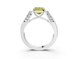 White gold Fancy Yellow Asscher Cut Cut Diamond Channel Set Solitaire Ring with Four-Prong Setting_64