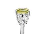 White gold Fancy Yellow Asscher Cut Cut Diamond Cluster Ring with Solitaire Band and Four-Prong Setting_53