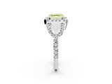 White gold Fancy Yellow Asscher Cut Cut Diamond Halo Engagement Ring with Open Split Pavé Band_2