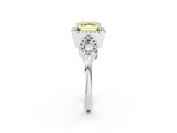 White gold Fancy Yellow Asscher Cut Cut Halo Diamond Infinity Band with Four-Prong Setting_2