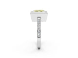 White gold Fancy Yellow Asscher Cut Cut Halo Pavé Diamond Ring_2