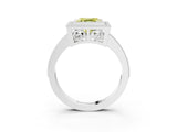 White gold Fancy Yellow Asscher Cut Cut Halo Pavé Diamond Ring_3