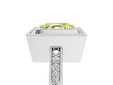 White gold Fancy Yellow Asscher Cut Cut Halo Pavé Diamond Ring_5
