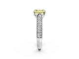 White gold Fancy Yellow Asscher Cut Cut Pave Split Shank Engagement Ring with Four-Prong Setting_14