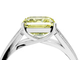 White gold Fancy Yellow Asscher Cut Cut Pave Split Shank Engagement Ring with Four-Prong Setting_16