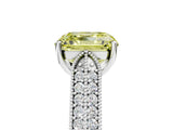 White gold Fancy Yellow Asscher Cut Cut Pave Split Shank Engagement Ring with Four-Prong Setting_17