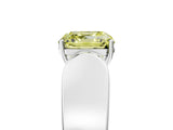 White gold Fancy Yellow Asscher Cut Diamond Channel Set Solitaire Ring with Four-Prong Setting_31