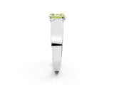 White gold Fancy Yellow Asscher Cut Diamond Channel Set Solitaire Ring with Four-Prong Setting_40