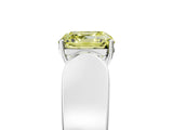 White gold Fancy Yellow Asscher Cut Diamond Channel Set Solitaire Ring with Four-Prong Setting_43