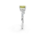 White gold Fancy Yellow Asscher Cut Diamond Cluster Pavé Band with Four-Prong Setting_5