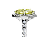 White gold Fancy Yellow Asscher Cut Diamond Cushion Halo Ring with Pavé Band_29