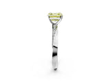 White gold Fancy Yellow Asscher Cut Diamond Engagement Ring with Side Stone Accents and Four-Prong Setting_21