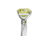 White gold Fancy Yellow Asscher Cut Diamond Engagement Ring with Side Stone Accents and Four-Prong Setting_29