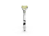 White gold Fancy Yellow Asscher Cut Diamond Engagement Ring with Side Stone Accents and Four-Prong Setting_38