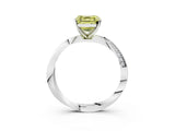 White gold Fancy Yellow Asscher Cut Diamond Engagement Ring with Side Stone Accents and Four-Prong Setting_39
