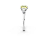 White gold Fancy Yellow Asscher  Cut Diamond Five-Stone Prong Set White Gold Ring_25