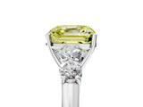 White gold Fancy Yellow Asscher  Cut Diamond Five-Stone Prong Set White Gold Ring_28
