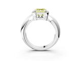 White gold Fancy Yellow Asscher  Cut Diamond Halo Engagement Ring with Split Shank and Four-Prong Setting_47