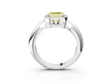 White gold Fancy Yellow Asscher  Cut Diamond Halo Engagement Ring with Split Shank and Four-Prong Setting_53