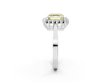 White gold Fancy Yellow Asscher  Cut Diamond Halo Ring with Round Brilliant Halo and Solitaire Band_70