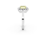 White gold Fancy Yellow Asscher  Cut Diamond Halo Ring with Round Brilliant Halo and Solitaire Band_87