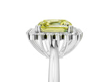 White gold Fancy Yellow Asscher  Cut Diamond Halo Ring with Solitaire Band and Prong Setting_51