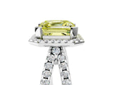 White gold Fancy Yellow Asscher Cut Diamond Halo Ring with Split Shank Pavé Band and Prong Setting_39