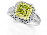 White gold Fancy Yellow Asscher Cut Diamond Halo Split Shank Engagement Ring_52