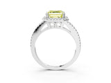 White gold Fancy Yellow Asscher Cut Diamond Halo Split Shank Engagement Ring_54