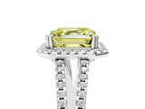 White gold Fancy Yellow Asscher Cut Diamond Halo Split Shank Engagement Ring_56