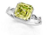 White gold Fancy Yellow Asscher  Cut Diamond Milgrain Marquise Band with Prong Setting_4