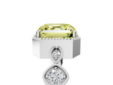 White gold Fancy Yellow Asscher  Cut Diamond Milgrain Marquise Band with Prong Setting_8