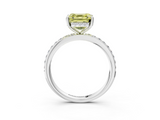 White gold Fancy Yellow Asscher  Cut Diamond Pavé Band Ring with Four-Prong Setting_20