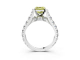 White gold Fancy Yellow Asscher  Cut Diamond Pavé Band Solitaire with Four-Prong Setting_18